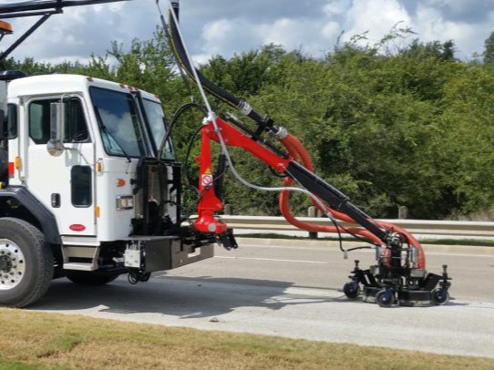 Pavement Marking Waterblasting removal truck